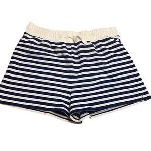 J.Crew Women’s Striped Lounge Shorts Size M Navy White Drawstring Cotton